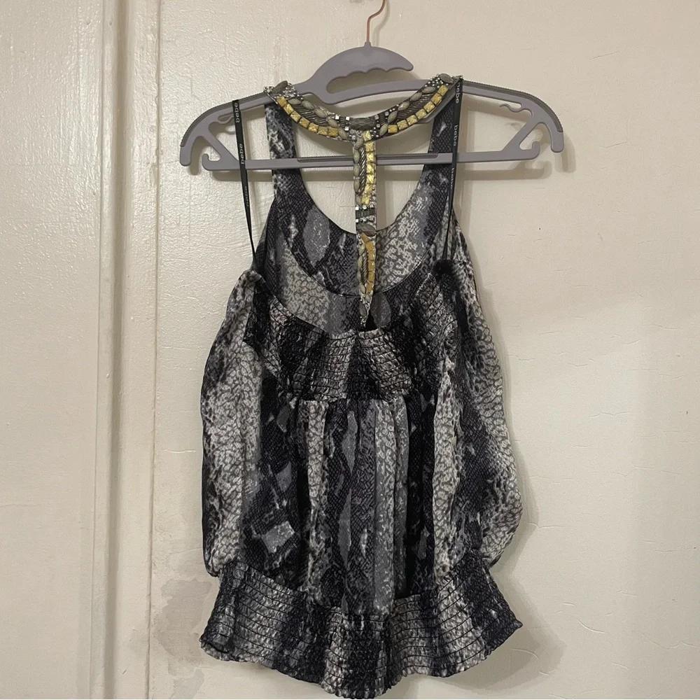 Bebe Snake Embellished Racerback Top - Picture 4 of 6